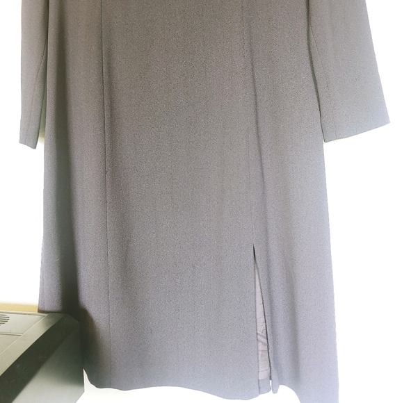 Ellen Tracy Charcoal Grey Dress Long Sleeve - Picture 7 of 14